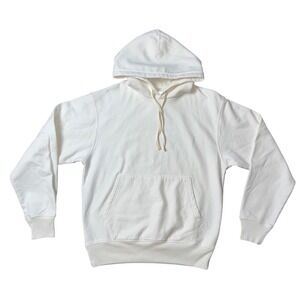 Authentic Stussy Japan Cream Cotton Hoodie Sweatshirt Pocket Size S - NWOT